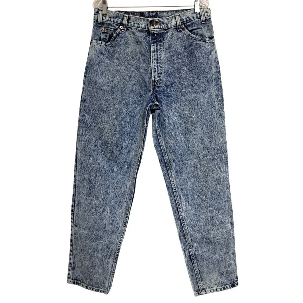 Vintage Levis 550 Acid Wash Relaxed Fit Jeans 35x30‎ USA Made 80s Icon
